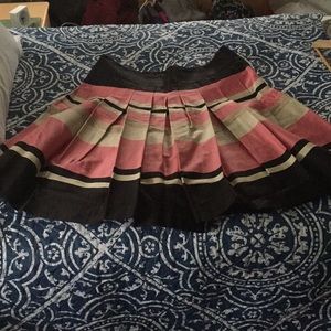 H&M Black/Pink/Ivory/Tan Striped Skirt